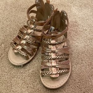 Rose gold toddler girls gladiator sandals size 7
